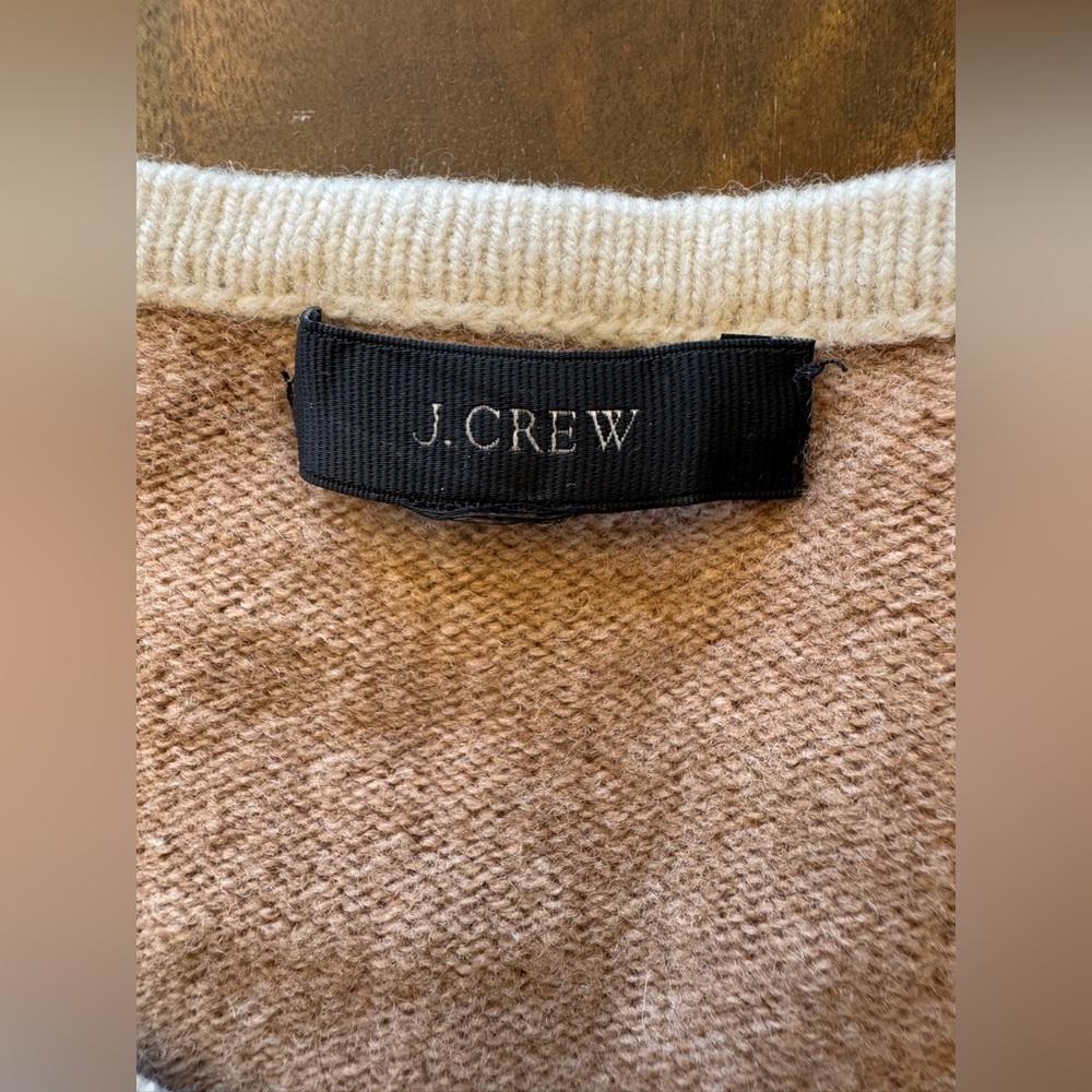 J.Crew 100% wool crew neck long sleeve tan sweater‎ women’s M - Picture 3 of 4